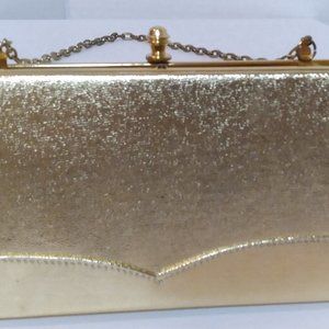 Love this Gold Lame Purse, Handbag, Evening Clutch. Nice intricate detail.